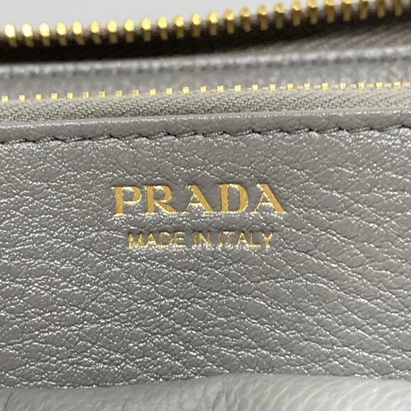 Auth PRADA - 1ML506 Gray Saffiano Leather Long Wallet - Picture 5 of 11